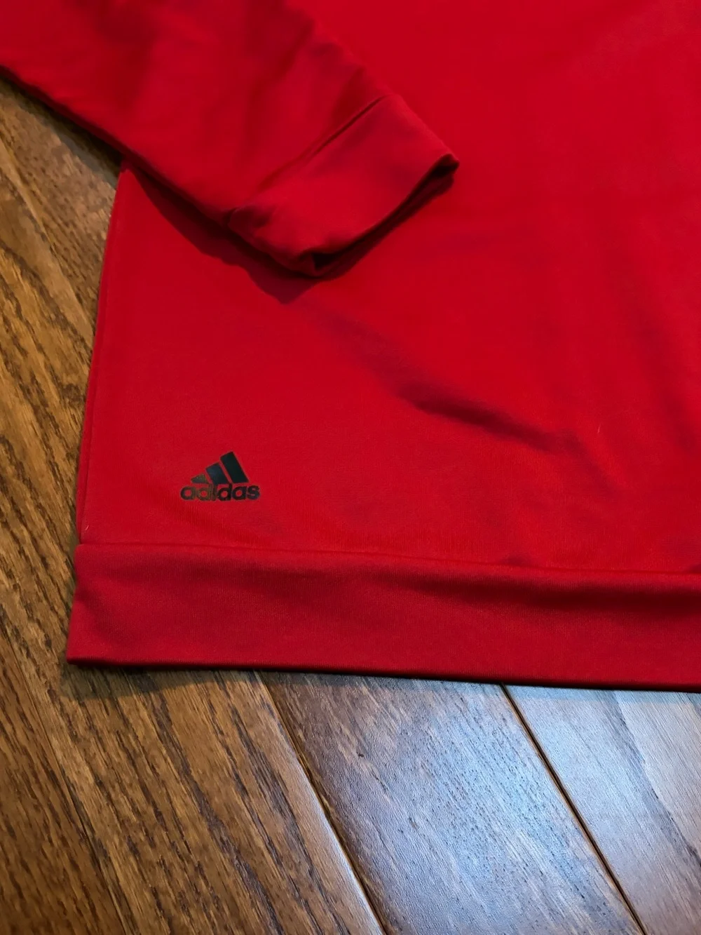 adidas Red Quarter-Zip Pullover with White 'W' Wisconsin Badgers Logo Size M